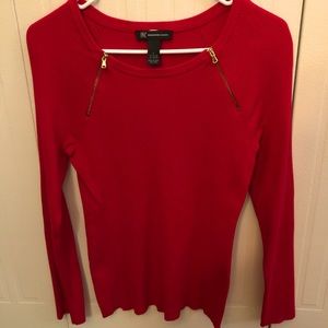 INC International Concepts Sweater w/ Gold Zippers